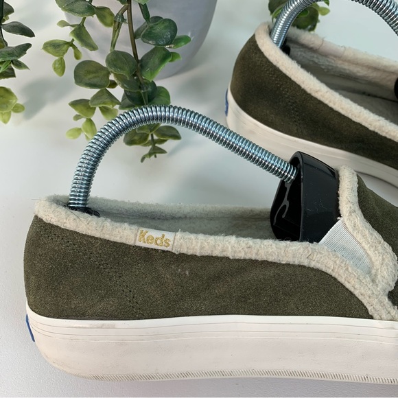 Keds Women’s Double Decker Suede Green Slip On Size 9.5 - Picture 4 of 12